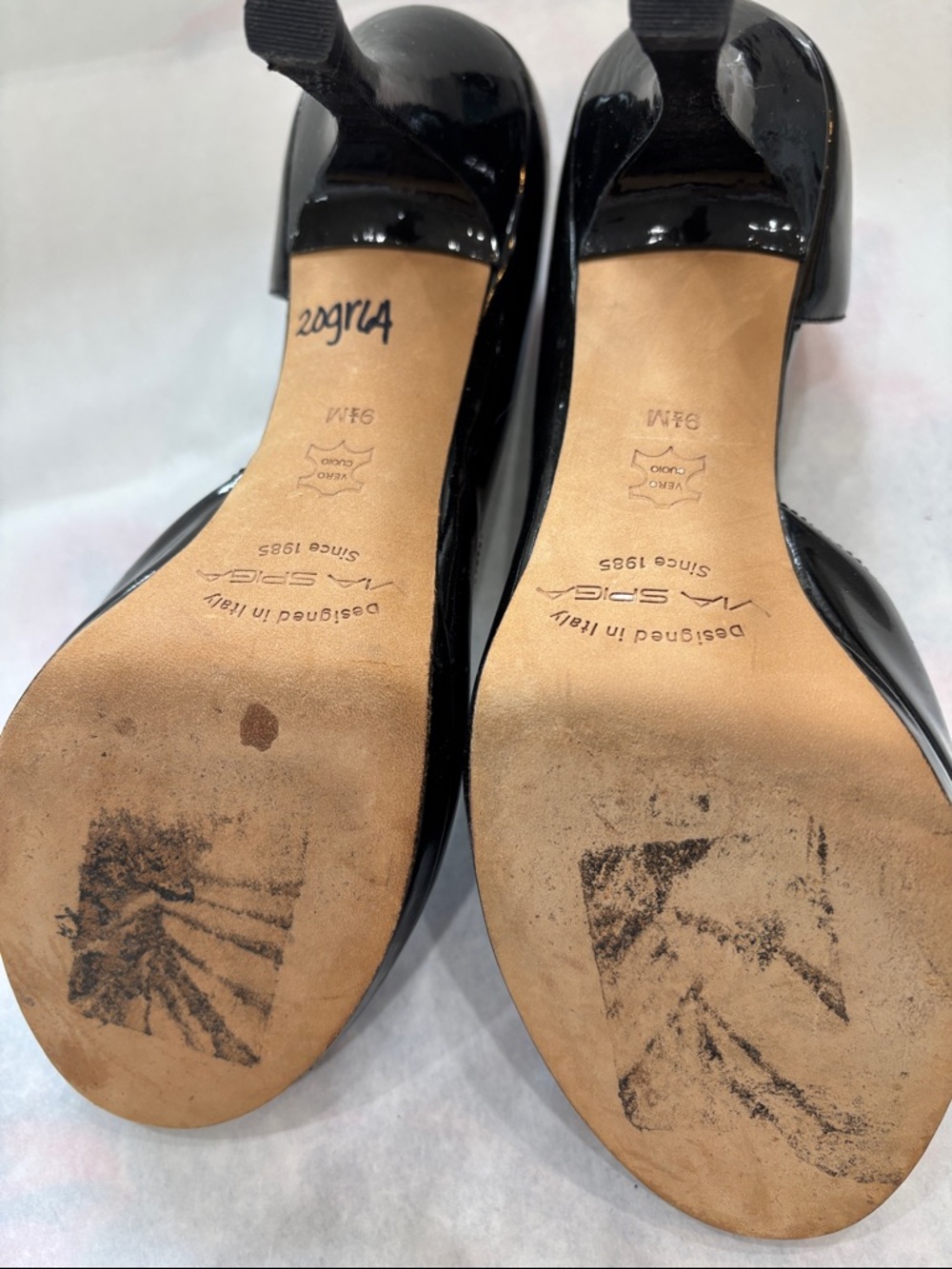 Via Spiga Black Patent Peep-Toe Stiletto Pumps - Picture 3 of 5